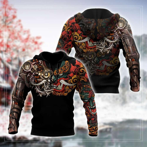Japan Mask Tattoo 3D All Over Printed Unisex Shirt
