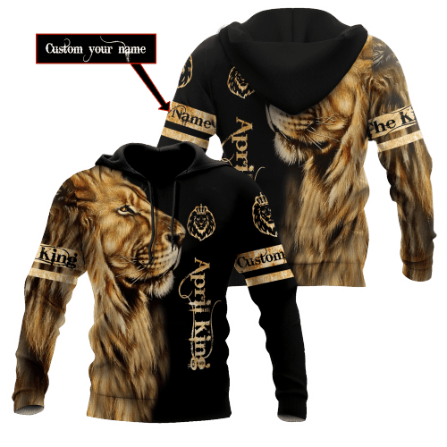 Custom Name April King Lion  3D All Over Printed  Unisex Shirts