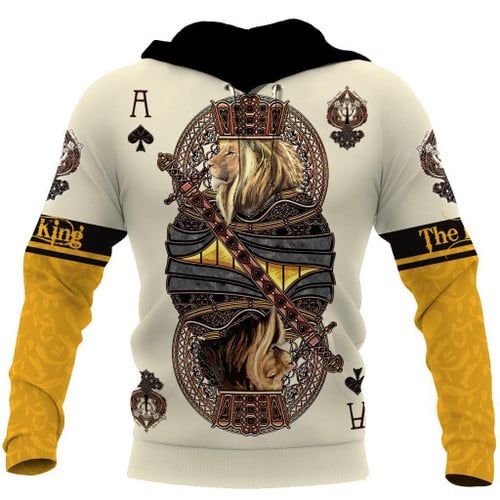 3D Yellow Ace Spade Lion King Poker All Over Printed  Unisex Shirts
