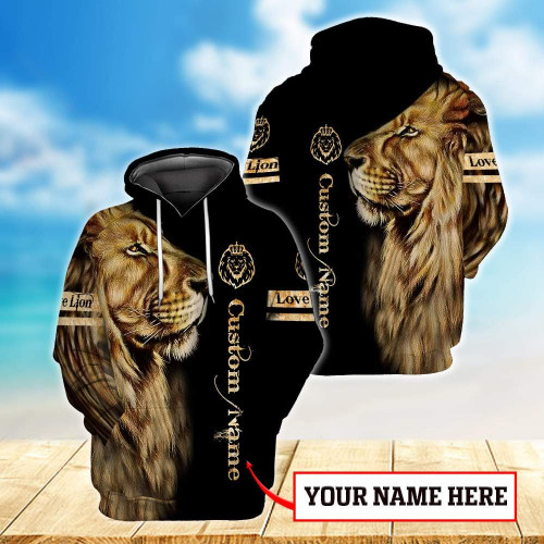 Customize Name King Lion 3D All Over Printed Unisex Shirt