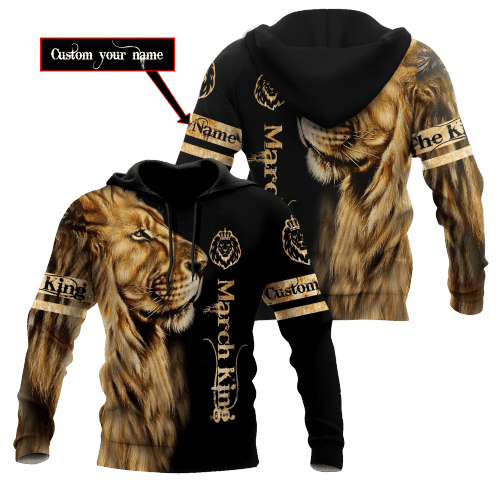 Custom Name March King Lion 3D All Over Printed Unisex Shirt