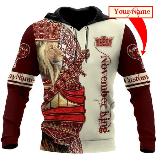 Custom Name November King Lion 3D  All Over Printed Unisex Shirts