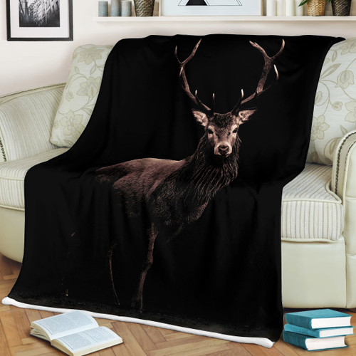 Alone Beautifull Deer Portrait blanket