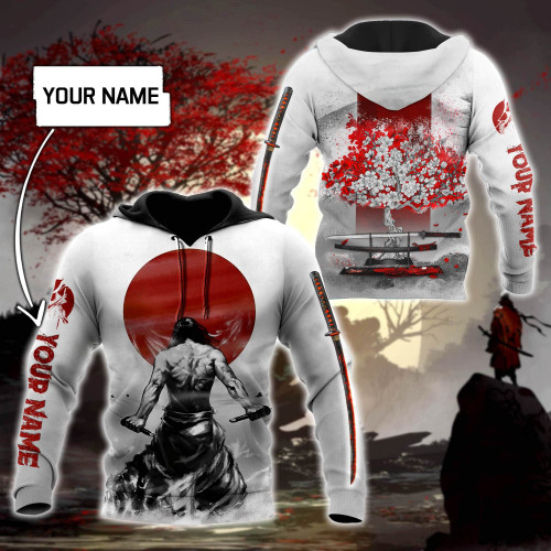 Customize Name Samurai Tattoo Japan 3D All Over Printed Unisex Shirt
