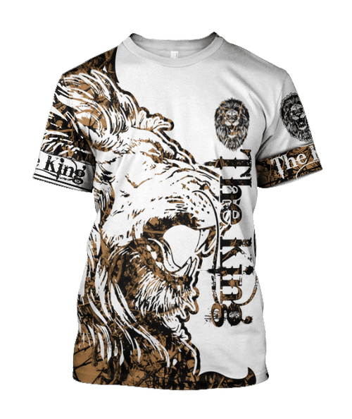 3D The Alpha King Lion Tattoo Over Printed Hoodie