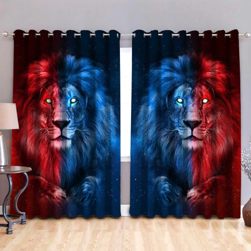 Lion 3D All Over Printed Window Curtains