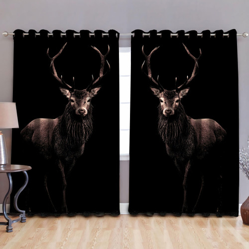 Alone Beautiful Deer  Window Curtains