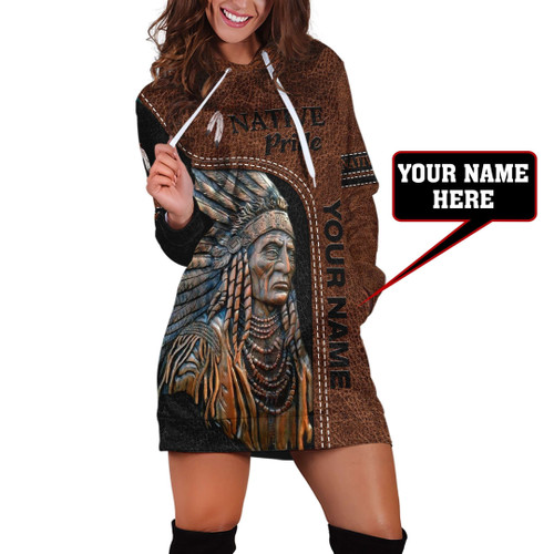 Customize Name Native American 3D All Over Printed Hoodie Dress