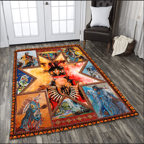 Native American Pow Wow 3D All Over Printed Rug