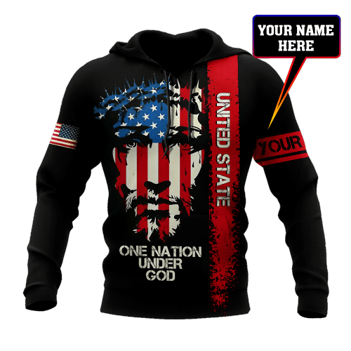 American One Nation Personalized Unisex Hoodie ML