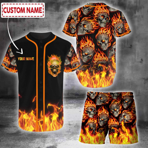 Customized Name Skull 3D All Over Printed Unisex Shirts