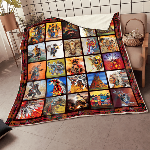 Native American Pow Wow 3D All Over Printed Blanket