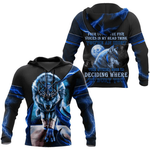 Blue Thunder Wolf 3D All Over Printed Shirts For Men and Women HAC080101