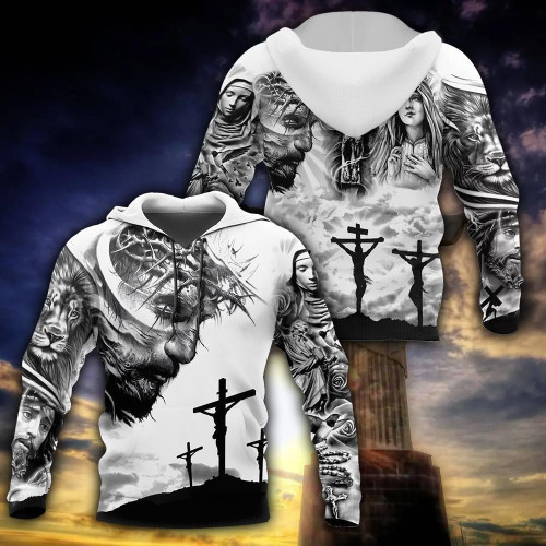 Jesus Christ with God Tattoo 3D Printed Hoodie, T-Shirt for Men and Women