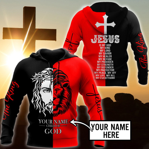 Premium Christian Jesus Child of God v3 Personalized Name 3D All Over Printed For Men Shirts