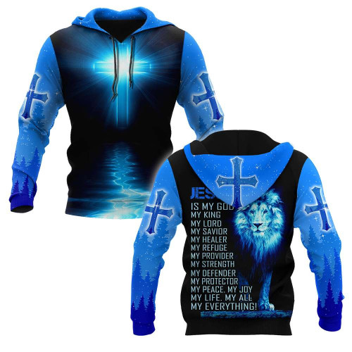 Faith in God Blue Cross Christian Jesus 3D Printed Design Apparel Men and Women