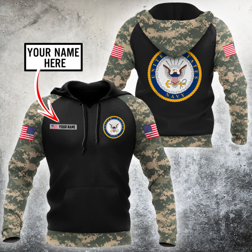 Proud to be United States NAVY Personalized Name  - 3D All Over Printed Shirts For Men and Women
