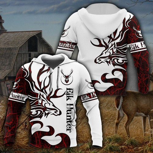 Premium Elk Hunting for Hunter Red Camo 3D Printed Unisex Shirts