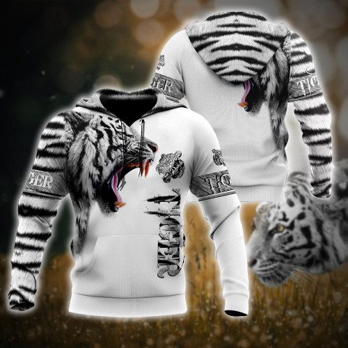 White Tiger Skin 3D All Over Printed Shirts For Men and Women MH2108202