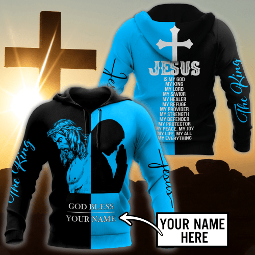 Premium Christian Jesus Bless v8 Personalized Name 3D All Over Printed Unisex Shirts