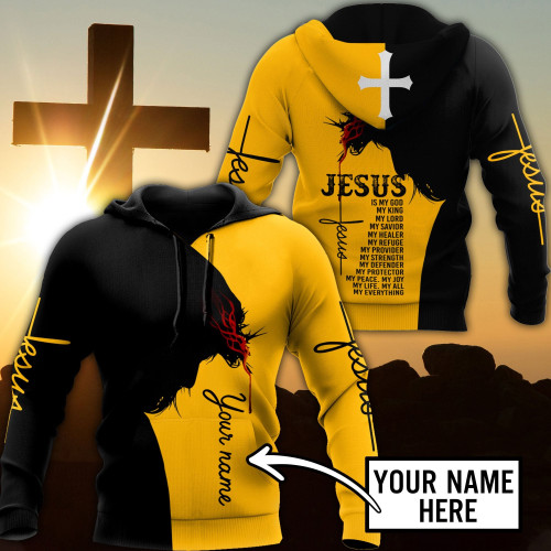 Premium Christian Jesus Personalized Name 3D Printed Unisex Shirts