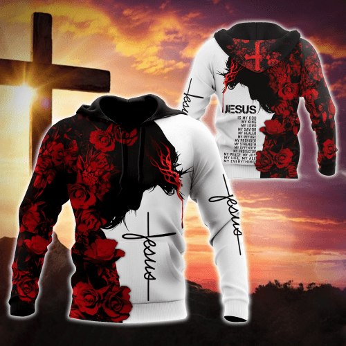 Jesus Christ with Roses 3D Printed Hoodie, T-Shirt for Men and Women
