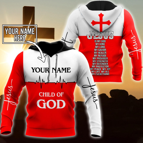 Premium Christian Jesus Child of  God v1 Personalized Name 3D Printed Unisex Shirts