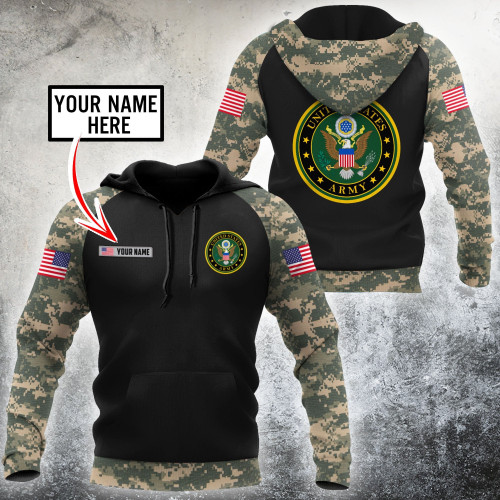 Proud to be United States Army Veteran Customize Name  - 3D All Over Printed Shirts For Men and Women