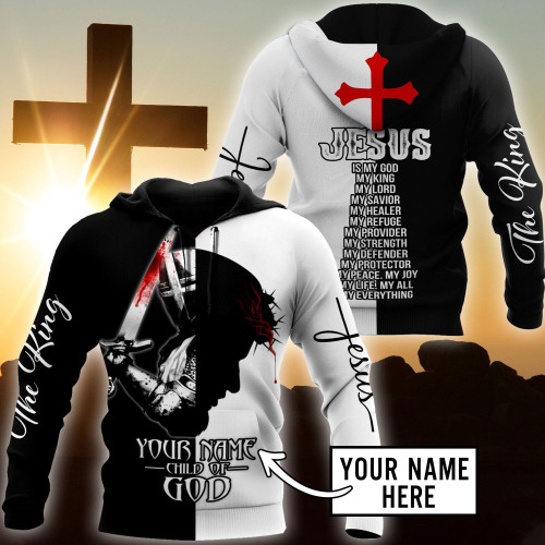 Premium Christian Jesus Child of God v7 Personalized Name 3D All Over Printed Unisex Shirts