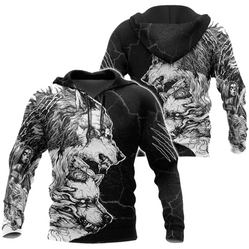 Tattoo Thunder Wolf 3D All Over Printed Shirts For Men and Women