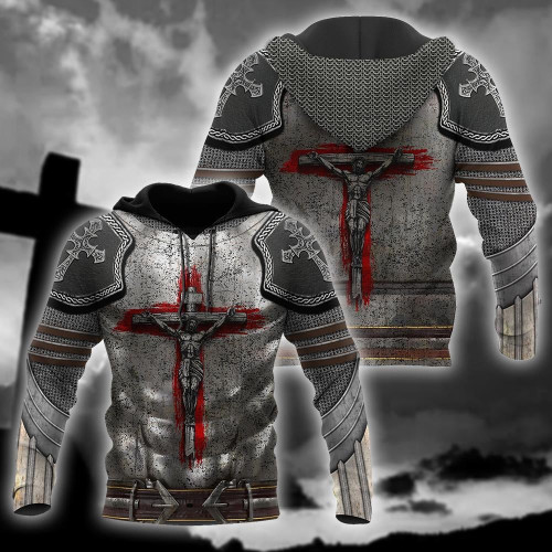 Jesus Christ Armor with Cross 3D Printed Hoodie, T-Shirt for Men and Women