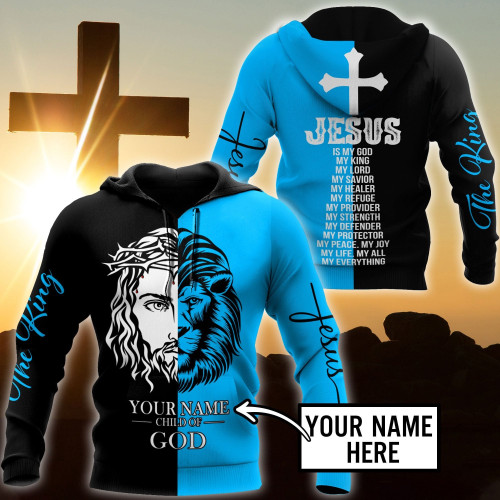 Premium Christian Jesus Child of God v3 Personalized Name 3D All Over Printed For Men Shirts