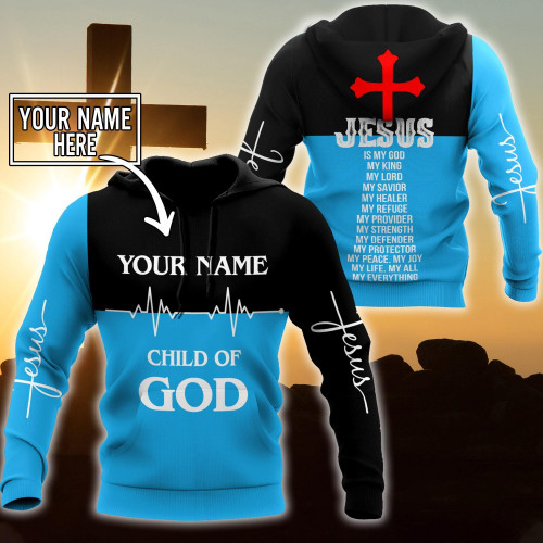 Premium Christian Jesus Personalized Name 3D All Over Printed Unisex Shirts