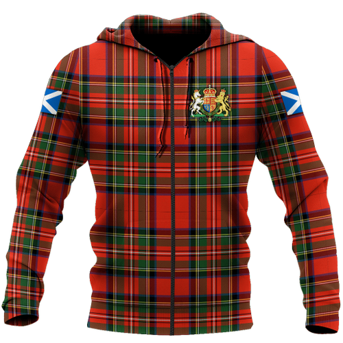 Scotland Tartan 3D All Over Printed Zipped Hoodie For Men and Women MH2007202