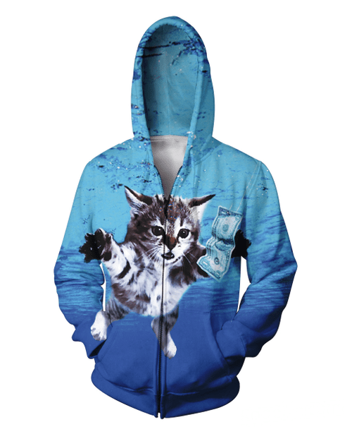 Cat Cobain Zip-Up Hoodie For Man and Women PL04032006
