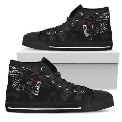 Native american skull pattern high top shoes  PL18032024