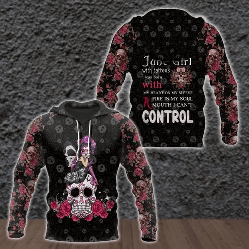June Skull Girl all over print shirts for man and women PL16032002