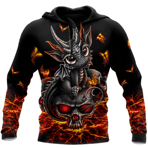 Love Skull dragon red 3D all over printed for man and women