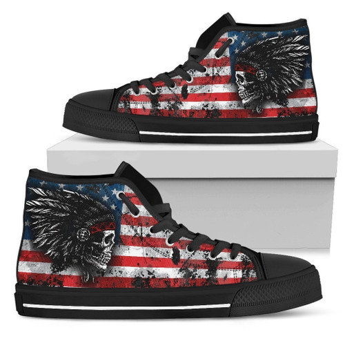 Native american skull pattern high top shoes  PL18032028