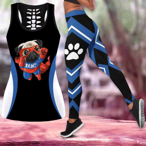 Super Pug combo tank top & leggings outfit for women PL280302