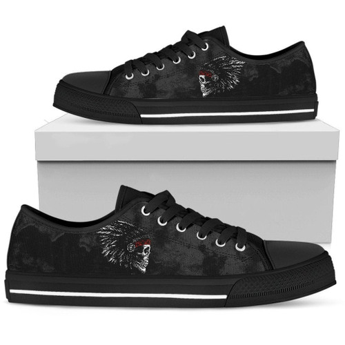 Native american skull pattern low top shoes PL18032026