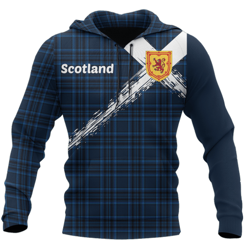 Scotland Saltire Celtic Thistle Hoodie Blue NNK 1514