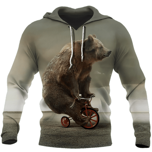 Bear cycling 3D all over printer shirts for man and women JJ241202 PL