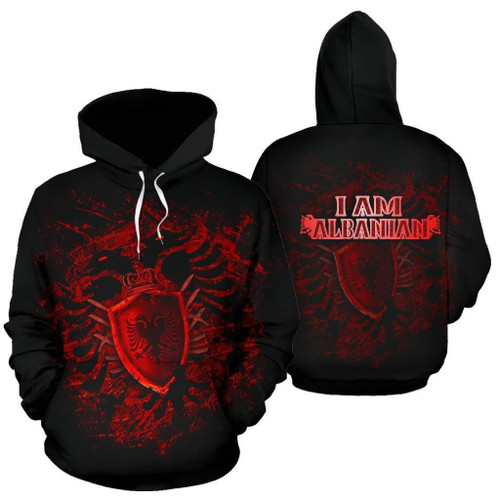Albania All Over Hoodie - Bloody PL198