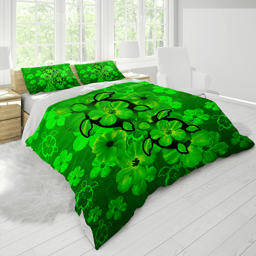 Green Hibiscus Turtles In Hawaiian Dream Bedding Set by SUN JJ160525S