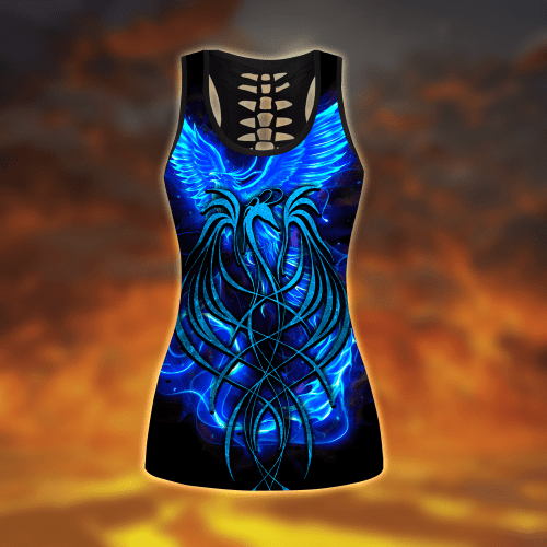 Royal Blue Phoenix Tattoo 3D All Over Printed Tank by SUN AM250502