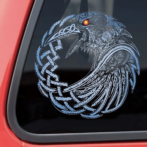 Raven Viking Cracked Car Decal Sticker | Waterproof | Easy Install | PVC Vinyl | CCS2390