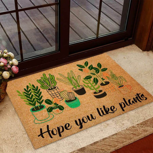 Hope You Like Plants � Gardening Easy Clean Welcome DoorMat | Felt And Rubber | DO1101