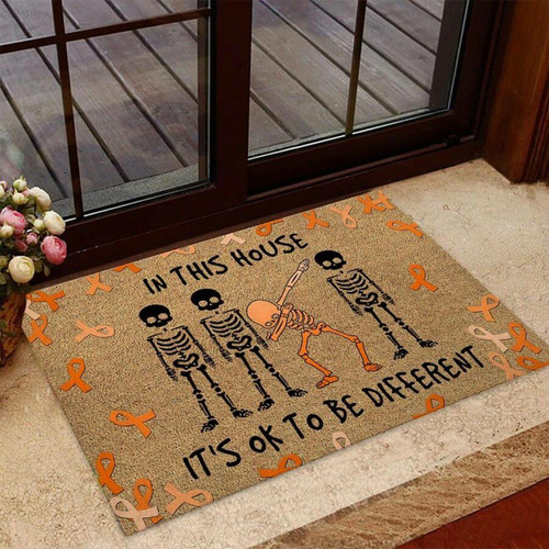 In This House It's Ok To Be Different Easy Clean Welcome DoorMat | Felt And Rubber | DO1120