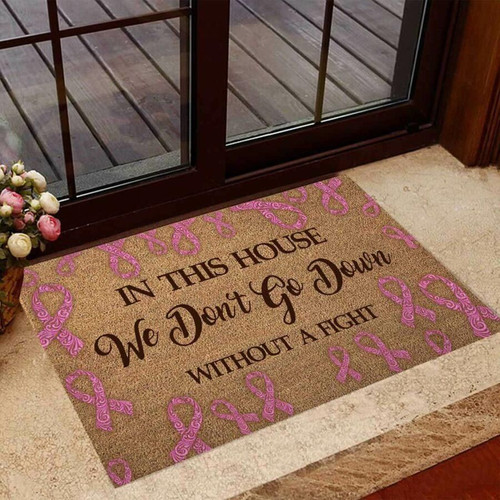 In This House � Breast Cancer Awareness Easy Clean Welcome DoorMat | Felt And Rubber | DO1119